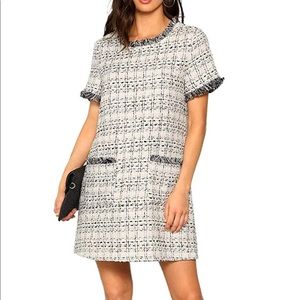 Women’s short sleeve tweed tunic dress